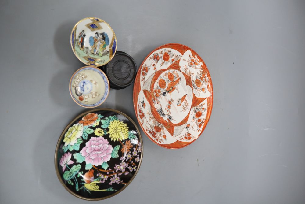 A quantity of mixed Oriental ceramics, tallest 28cm